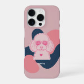 Pastel Poodle Mom Custom Name Phone Case iPhoneケース (裏面)