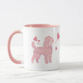 Pastel Poodle Valentine Gift Mug with Custom Name マグカップ (左)