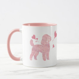 Pastel Poodle Valentine Gift Mug with Custom Name マグカップ