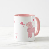Pastel Poodle Valentine Gift Mug with Custom Name マグカップ (正面右)