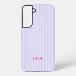 Pastel Pop Stripe Vintage Tiny Initials Monogram Samsung Galaxy S22+ケース