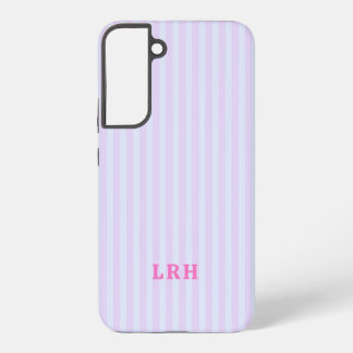 Pastel Pop Stripe Vintage Tiny Initials Monogram Samsung Galaxy S22+ケース