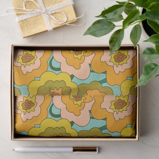 Pastel Poppies Tissue Wrapping Paper 薄葉紙 (ギフト)