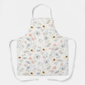 Pastel Poppy Floral Garden Pattern エプロン (正面)