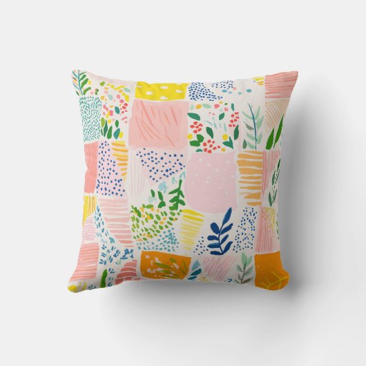 Pastel Preppy Patchwork クッション (裏面)