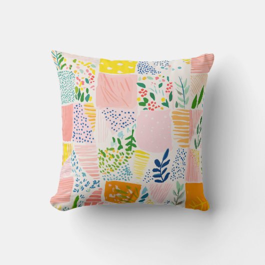 Pastel Preppy Patchwork クッション (正面)