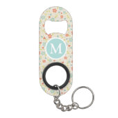 Pastel Pretty Spring Floral Pattern Monogram キーホルダー栓抜き (裏面)