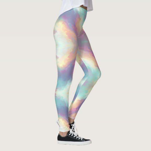 Pastel Psychedelic Pattern | Iridescent Nebula レギンス (右)