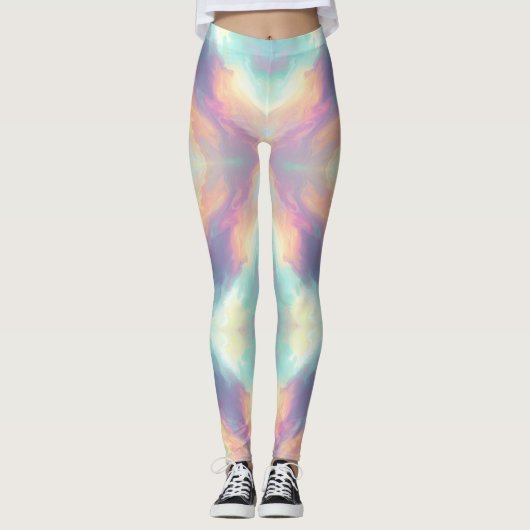 Pastel Psychedelic Pattern | Iridescent Nebula レギンス (正面)