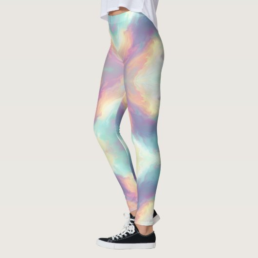 Pastel Psychedelic Pattern | Iridescent Nebula レギンス (左)