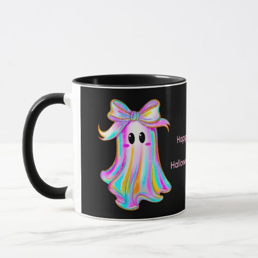 Pastel Pumpkin & Ghost Halloween Mug マグカップ (左)