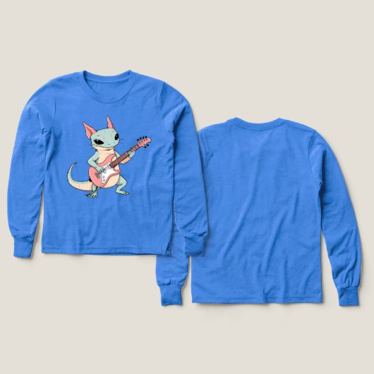 Pastel Punk Rock Axolotl Guitar Player Soft Grunge (デザイン 正面＆背面)