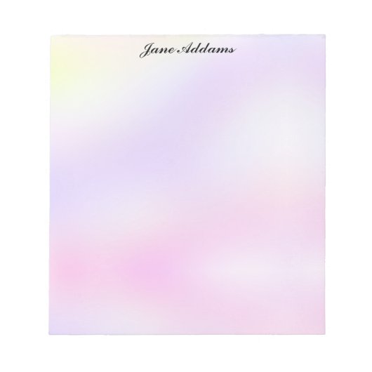 Pastel Purple and Pink Stationery ノートパッド (正面)