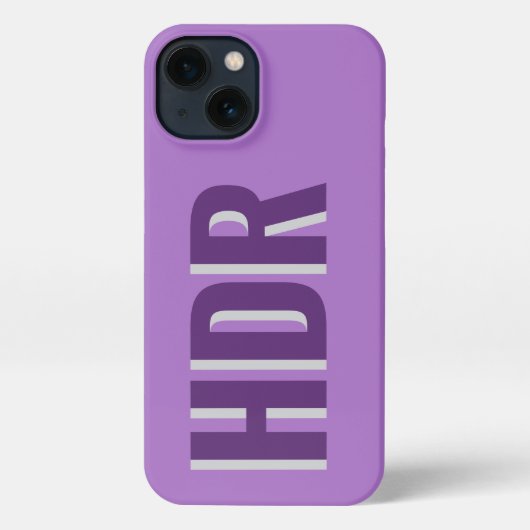 pastel Purple and white Shadow Monogram with name iPhoneケース (裏面)