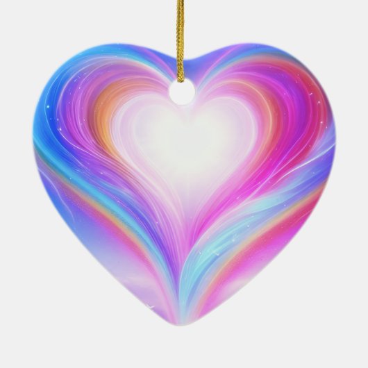 Pastel Purple + Blue on a Beautiful Valentine Tree セラミックオーナメント (裏面)