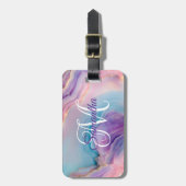 Pastel Purple Blue Pink Agate ラゲッジタグ (正面縦)