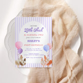 Pastel Purple Chicken Birthday Invitation 招待状