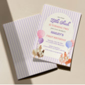 Pastel Purple Chicken Birthday Invitation 招待状