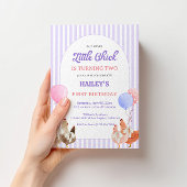 Pastel Purple Chicken Birthday Invitation 招待状