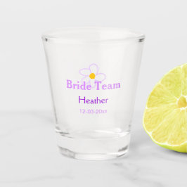 Pastel purple flower bridesmaid bride team boho mo ショットグラス