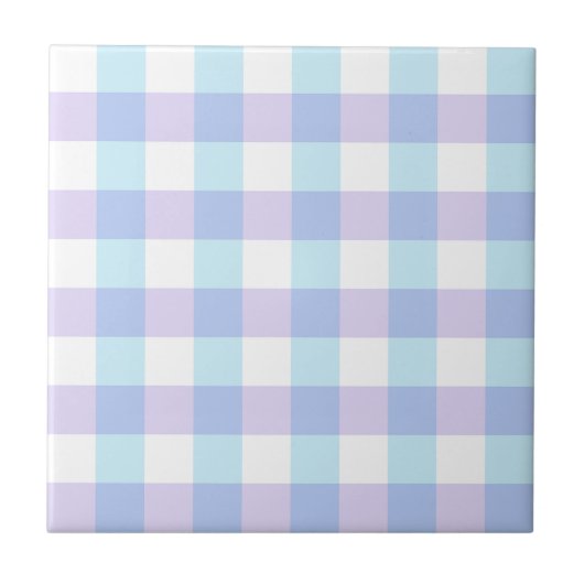 Pastel Purple Gingham タイル (正面)