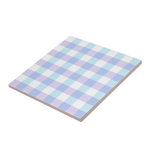 Pastel Purple Gingham タイル (側面)