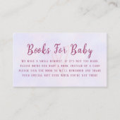 Pastel Purple Pink Baby Shower Book Request エンクロージャーカード (正面)