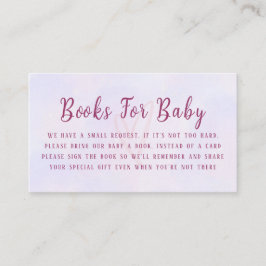 Pastel Purple Pink Baby Shower Book Request エンクロージャーカード