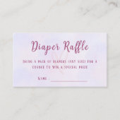Pastel Purple Pink Baby Shower Diaper Raffle エンクロージャーカード (正面)