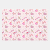 Pastel Purple Pink Y2K Aesthetic Kitsch Pattern ラッピングペーパーシート (正面3)
