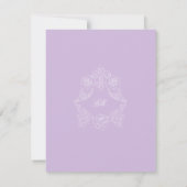 Pastel Purple Victorian Meal Choice RSVP Card (裏面)