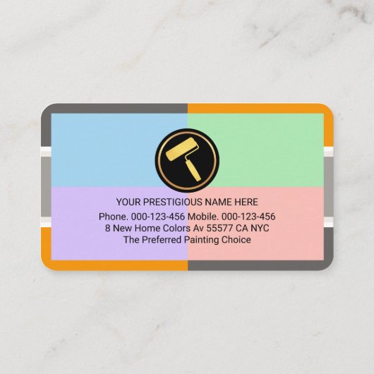 Pastel Quarters In Stylish Painting Frame 名刺 (裏面)