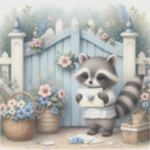 Pastel Raccoon Letter Garden シール (正面)