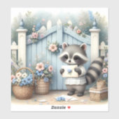 Pastel Raccoon Letter Garden シール (シート)