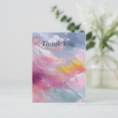 Pastel Rainbow Abstract Paint Thank You Card ポストカード (スタンド正面)
