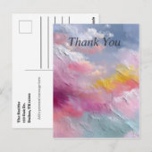 Pastel Rainbow Abstract Paint Thank You Card ポストカード (正面/裏面)