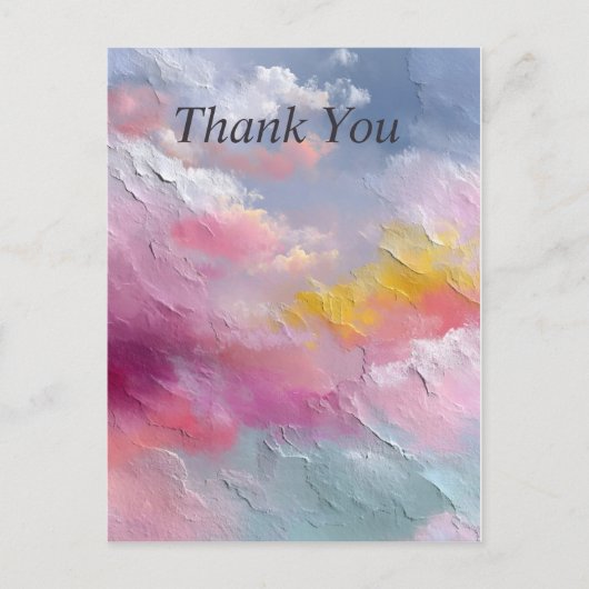 Pastel Rainbow Abstract Paint Thank You Card ポストカード (正面)
