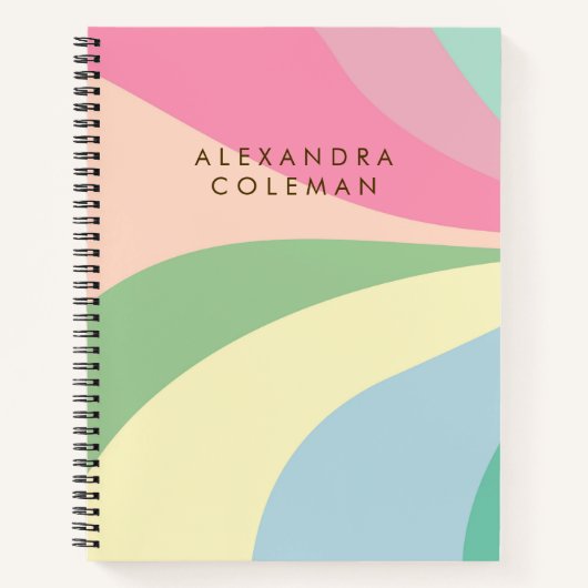 Pastel Rainbow Aesthetic  ノートブック (正面)