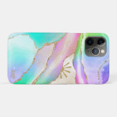 *~* Pastel Rainbow Agate Sun Rays Star Dust金ゴールド Case-Mate iPhoneケース (裏面(横))