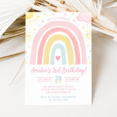 Pastel Rainbow Birthday Invitation 招待状