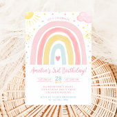 Pastel Rainbow Birthday Invitation 招待状