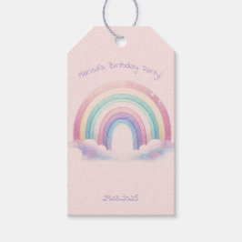 Pastel Rainbow Birthday Party Gift Tag ギフトタグ