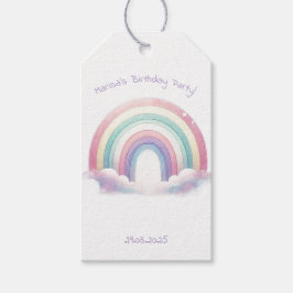 Pastel Rainbow Birthday Party Gift Tag ギフトタグ