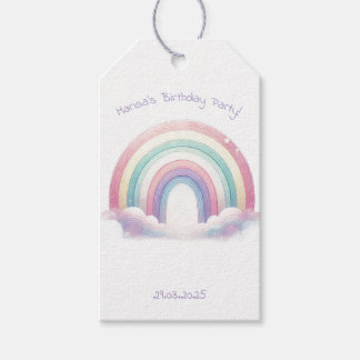 Pastel Rainbow Birthday Party Gift Tag ギフトタグ