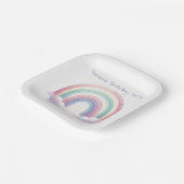 Pastel Rainbow Birthday Party Paper Plates ペーパープレート (傾斜あり)