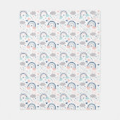 Pastel Rainbow Blanket Boho Gift for New Arrival フリースブランケット (正面)