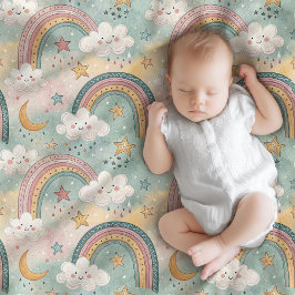 Pastel Rainbow Blanket Soft Gift Baby’s Arrival フリースブランケット