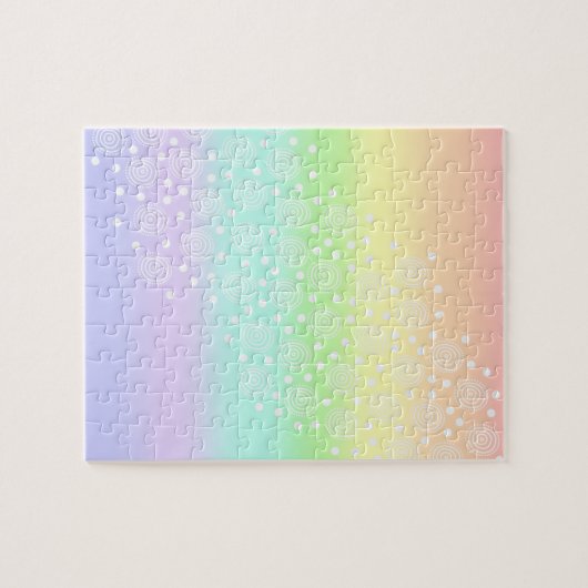 Pastel Rainbow Circles Challenging Jigsaw Puzzle ジグソーパズル (横)
