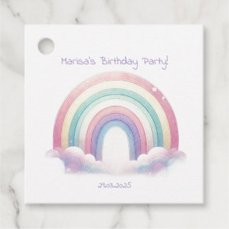 Pastel Rainbow Favor Tags for Birthday Party フェイバータグ