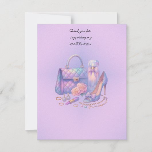 Pastel Rainbow Glam Boutique Thank You Card サンキューカード (正面)